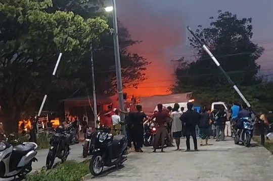 Kebakaran SPBU Pertamina rangas