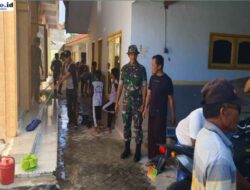 Jum’at Bersih, Upaya Koramil Masalembu Tanamkan Spirit Gotong-royong Dalam Kehidupan Bermasyarakat