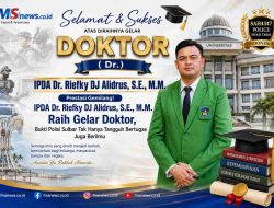 Prestasi Gemilang! IPDA Dr. Riefky DJ Alidrus, S.E., M.M. Raih Gelar Doktor, Bukti Polisi Sulbar Tak Hanya Tangguh Bertugas Juga Berilmu